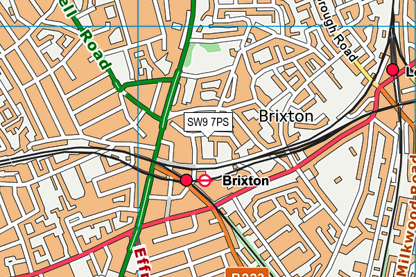 SW9 7PS map - OS VectorMap District (Ordnance Survey)