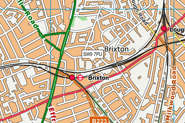 SW9 7PU map - OS VectorMap District (Ordnance Survey)