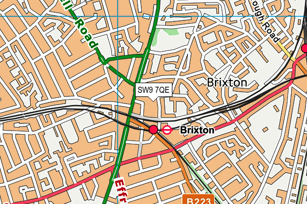 SW9 7QE map - OS VectorMap District (Ordnance Survey)