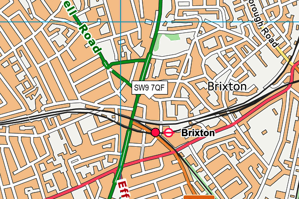 SW9 7QF map - OS VectorMap District (Ordnance Survey)