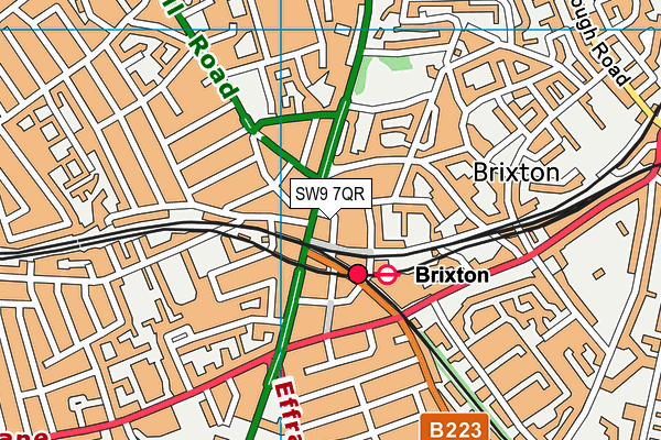 SW9 7QR map - OS VectorMap District (Ordnance Survey)