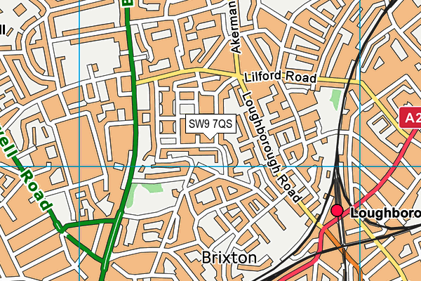 SW9 7QS map - OS VectorMap District (Ordnance Survey)