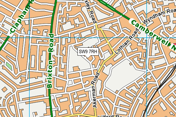 SW9 7RH map - OS VectorMap District (Ordnance Survey)