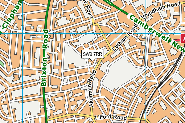 SW9 7RR map - OS VectorMap District (Ordnance Survey)