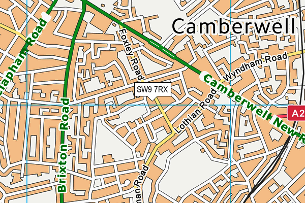 SW9 7RX map - OS VectorMap District (Ordnance Survey)