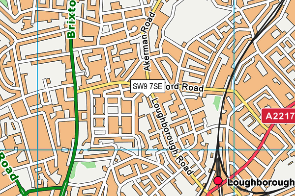 SW9 7SE map - OS VectorMap District (Ordnance Survey)