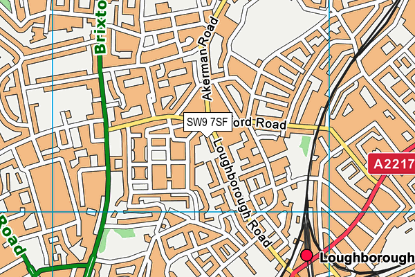 SW9 7SF map - OS VectorMap District (Ordnance Survey)