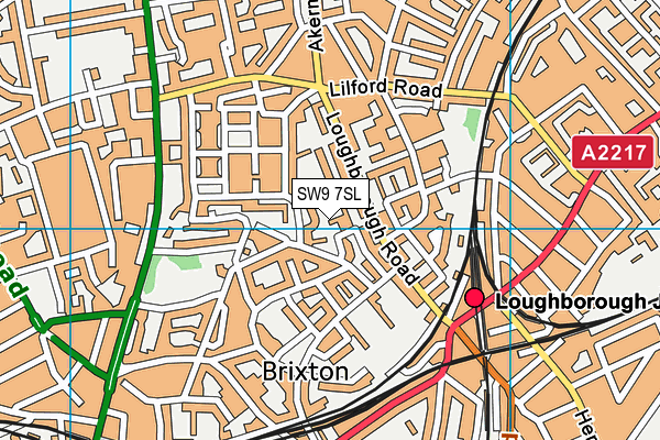 SW9 7SL map - OS VectorMap District (Ordnance Survey)