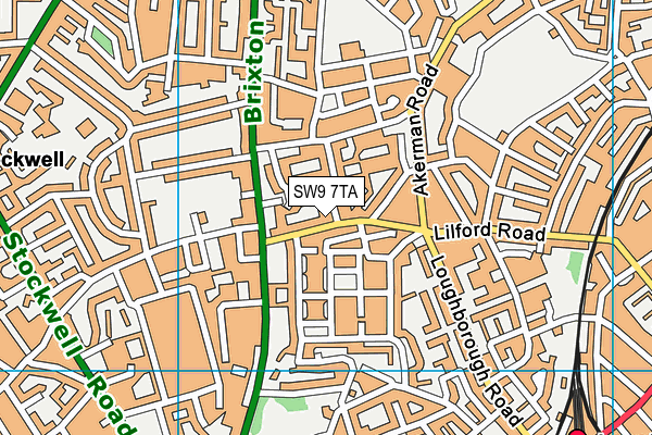 SW9 7TA map - OS VectorMap District (Ordnance Survey)