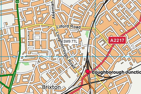 SW9 7TL map - OS VectorMap District (Ordnance Survey)