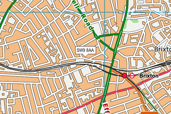 SW9 8AA map - OS VectorMap District (Ordnance Survey)