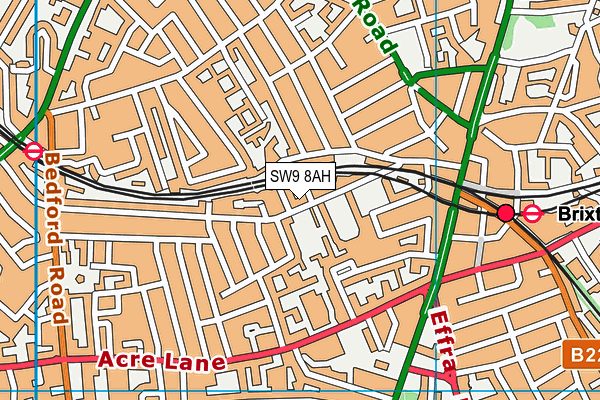 SW9 8AH map - OS VectorMap District (Ordnance Survey)