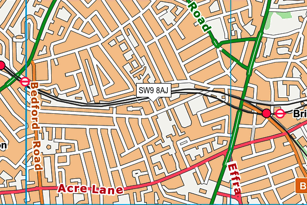 SW9 8AJ map - OS VectorMap District (Ordnance Survey)