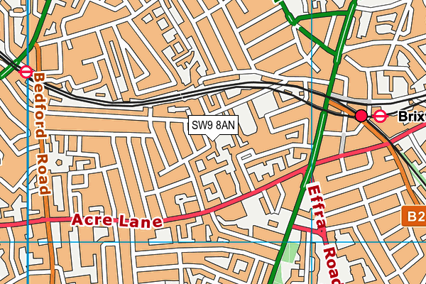 SW9 8AN map - OS VectorMap District (Ordnance Survey)