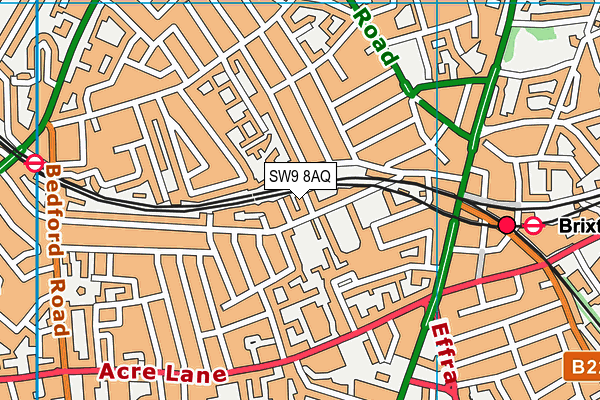 SW9 8AQ map - OS VectorMap District (Ordnance Survey)