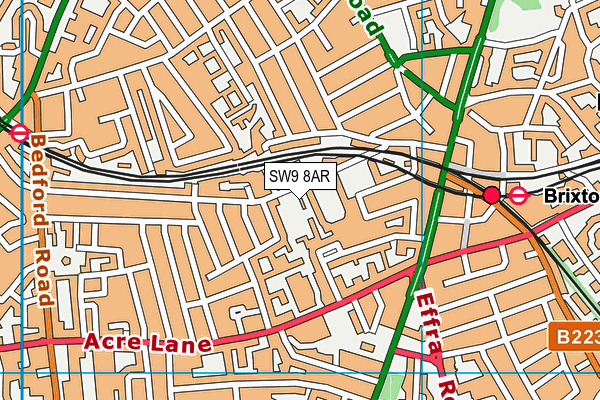 SW9 8AR map - OS VectorMap District (Ordnance Survey)