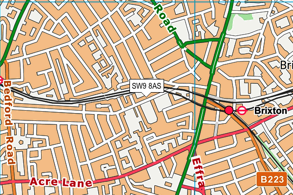 SW9 8AS map - OS VectorMap District (Ordnance Survey)