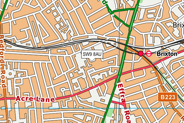 SW9 8AU map - OS VectorMap District (Ordnance Survey)