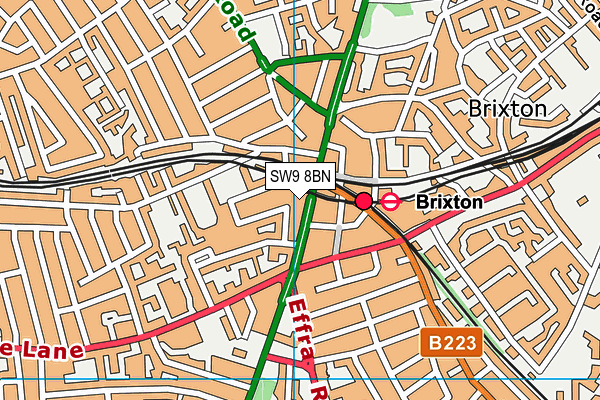 SW9 8BN map - OS VectorMap District (Ordnance Survey)