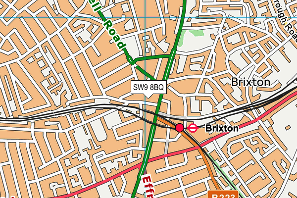 SW9 8BQ map - OS VectorMap District (Ordnance Survey)