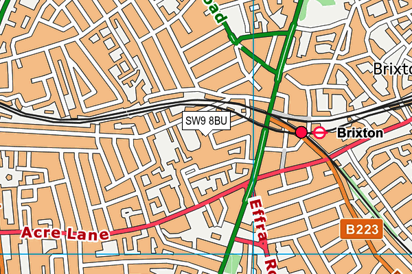 SW9 8BU map - OS VectorMap District (Ordnance Survey)