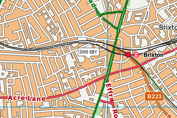 SW9 8BY map - OS VectorMap District (Ordnance Survey)