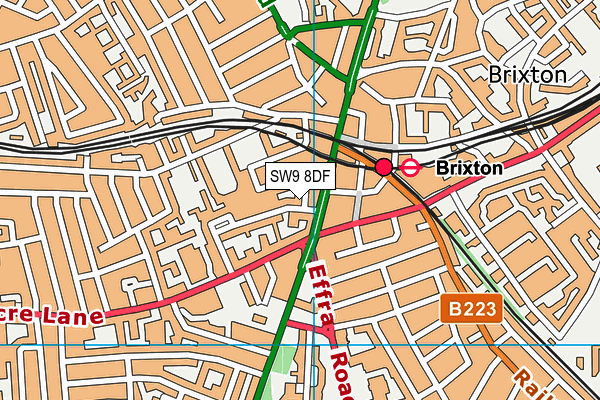 SW9 8DF map - OS VectorMap District (Ordnance Survey)