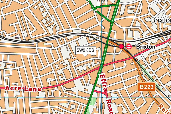 SW9 8DS map - OS VectorMap District (Ordnance Survey)