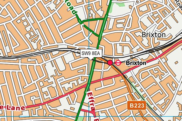 SW9 8EA map - OS VectorMap District (Ordnance Survey)