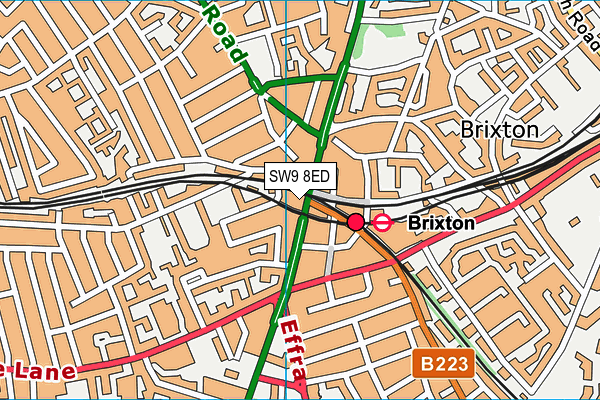 SW9 8ED map - OS VectorMap District (Ordnance Survey)