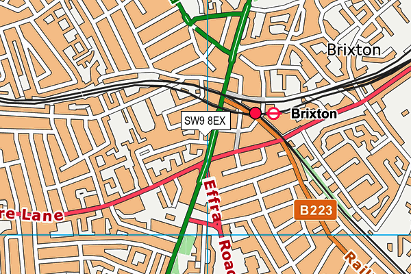 SW9 8EX map - OS VectorMap District (Ordnance Survey)