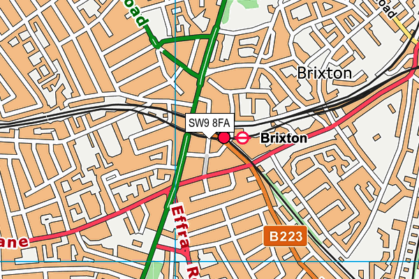 SW9 8FA map - OS VectorMap District (Ordnance Survey)