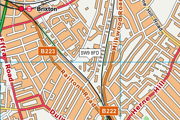 SW9 8FD map - OS VectorMap District (Ordnance Survey)