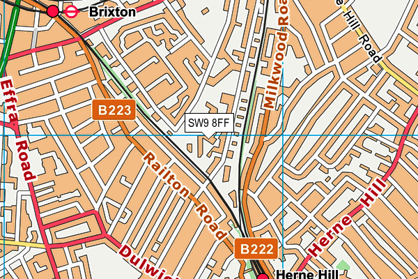 SW9 8FF map - OS VectorMap District (Ordnance Survey)