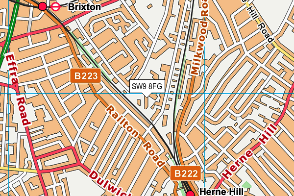 SW9 8FG map - OS VectorMap District (Ordnance Survey)