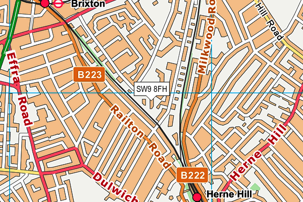 SW9 8FH map - OS VectorMap District (Ordnance Survey)