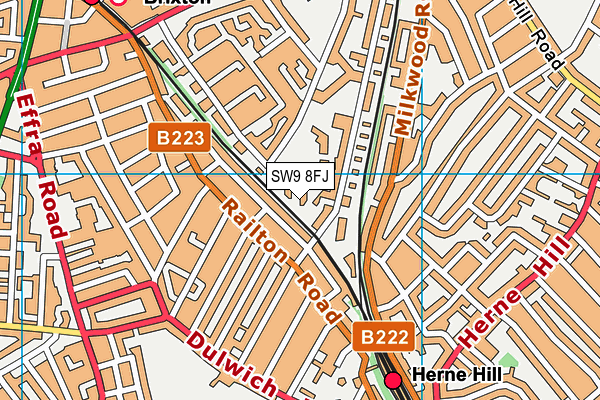 SW9 8FJ map - OS VectorMap District (Ordnance Survey)