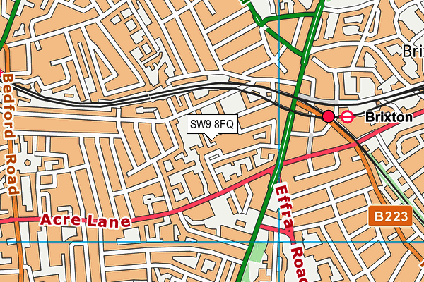 SW9 8FQ map - OS VectorMap District (Ordnance Survey)