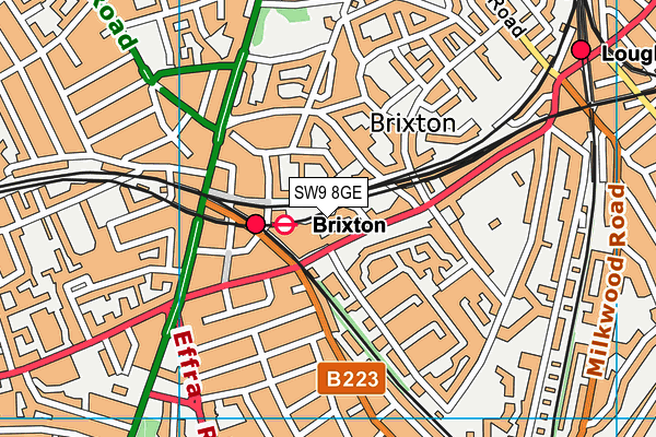 SW9 8GE map - OS VectorMap District (Ordnance Survey)