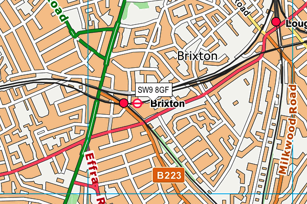 SW9 8GF map - OS VectorMap District (Ordnance Survey)