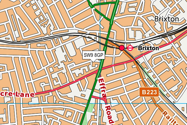 SW9 8GP map - OS VectorMap District (Ordnance Survey)