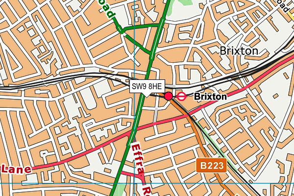 SW9 8HE map - OS VectorMap District (Ordnance Survey)