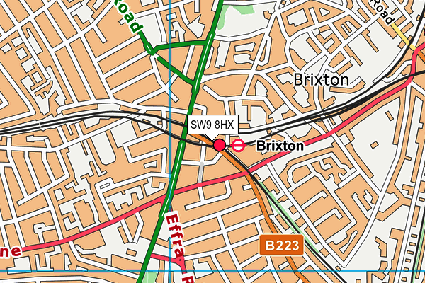 SW9 8HX map - OS VectorMap District (Ordnance Survey)