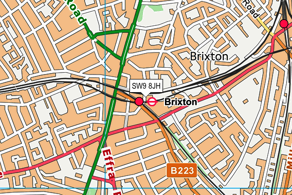 SW9 8JH map - OS VectorMap District (Ordnance Survey)