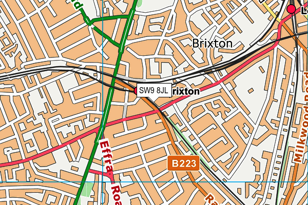 SW9 8JL map - OS VectorMap District (Ordnance Survey)