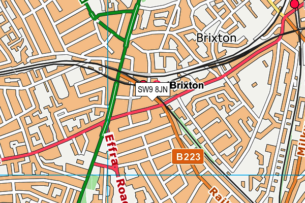 SW9 8JN map - OS VectorMap District (Ordnance Survey)