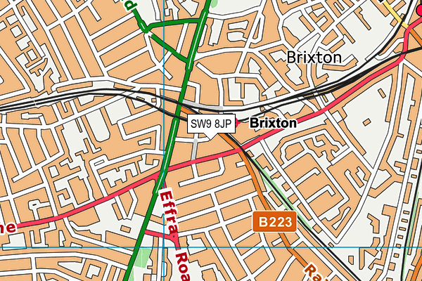 SW9 8JP map - OS VectorMap District (Ordnance Survey)