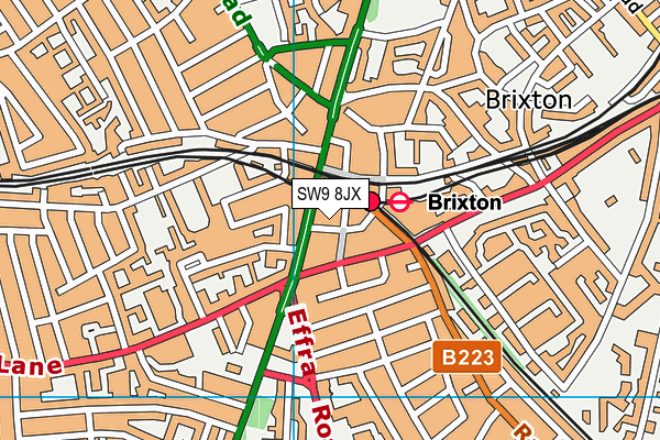 SW9 8JX map - OS VectorMap District (Ordnance Survey)