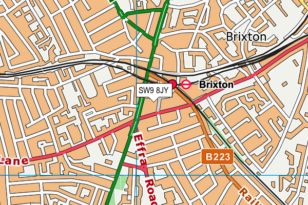 SW9 8JY map - OS VectorMap District (Ordnance Survey)