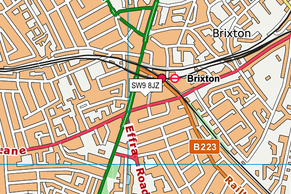 SW9 8JZ map - OS VectorMap District (Ordnance Survey)